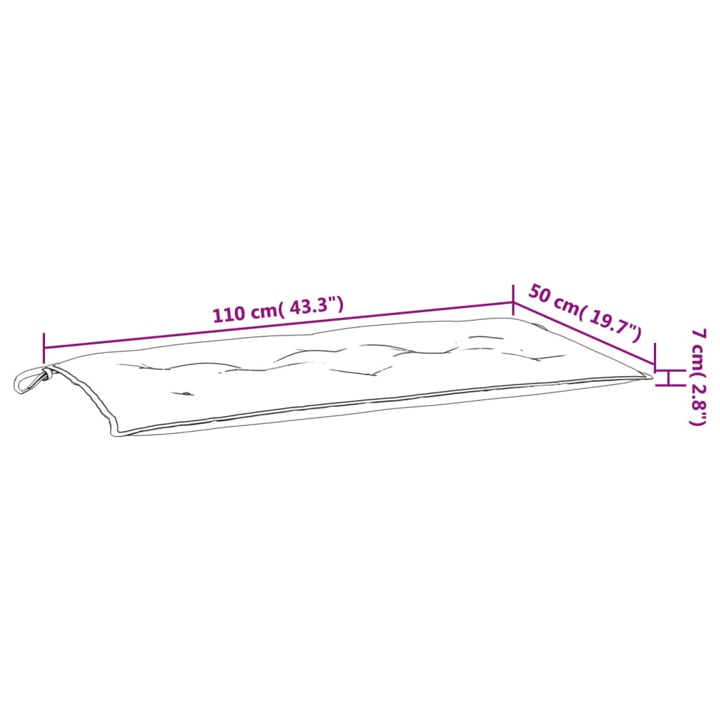 vidaXL Pernă bancă de grădină, alb crem, 110x50x7 cm, textil oxford