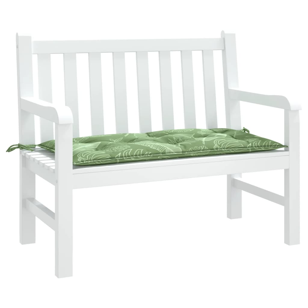 vidaXL Pernă pentru bancă grădină, model frunze, 110x50x7 cm, textil