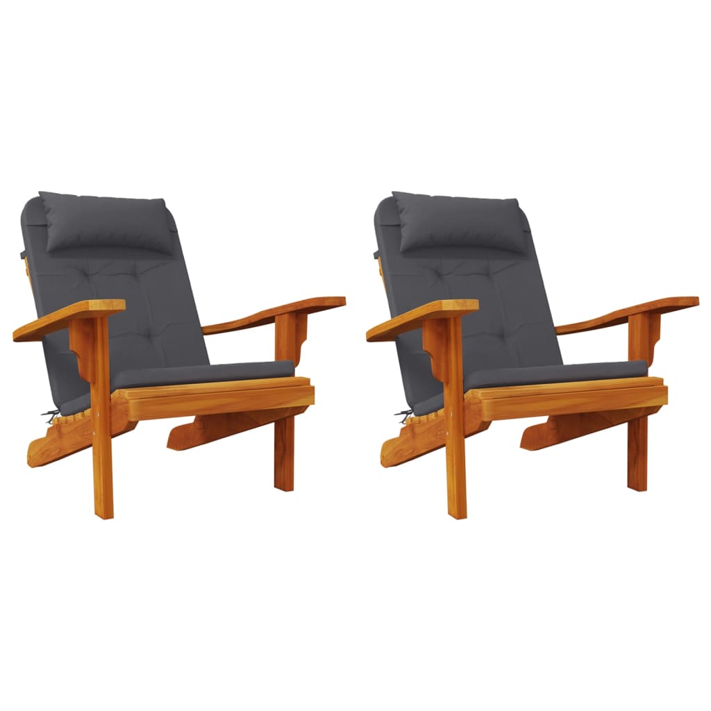 vidaXL Perne scaun Adirondack, 2 buc, antracit, țesătură Oxford