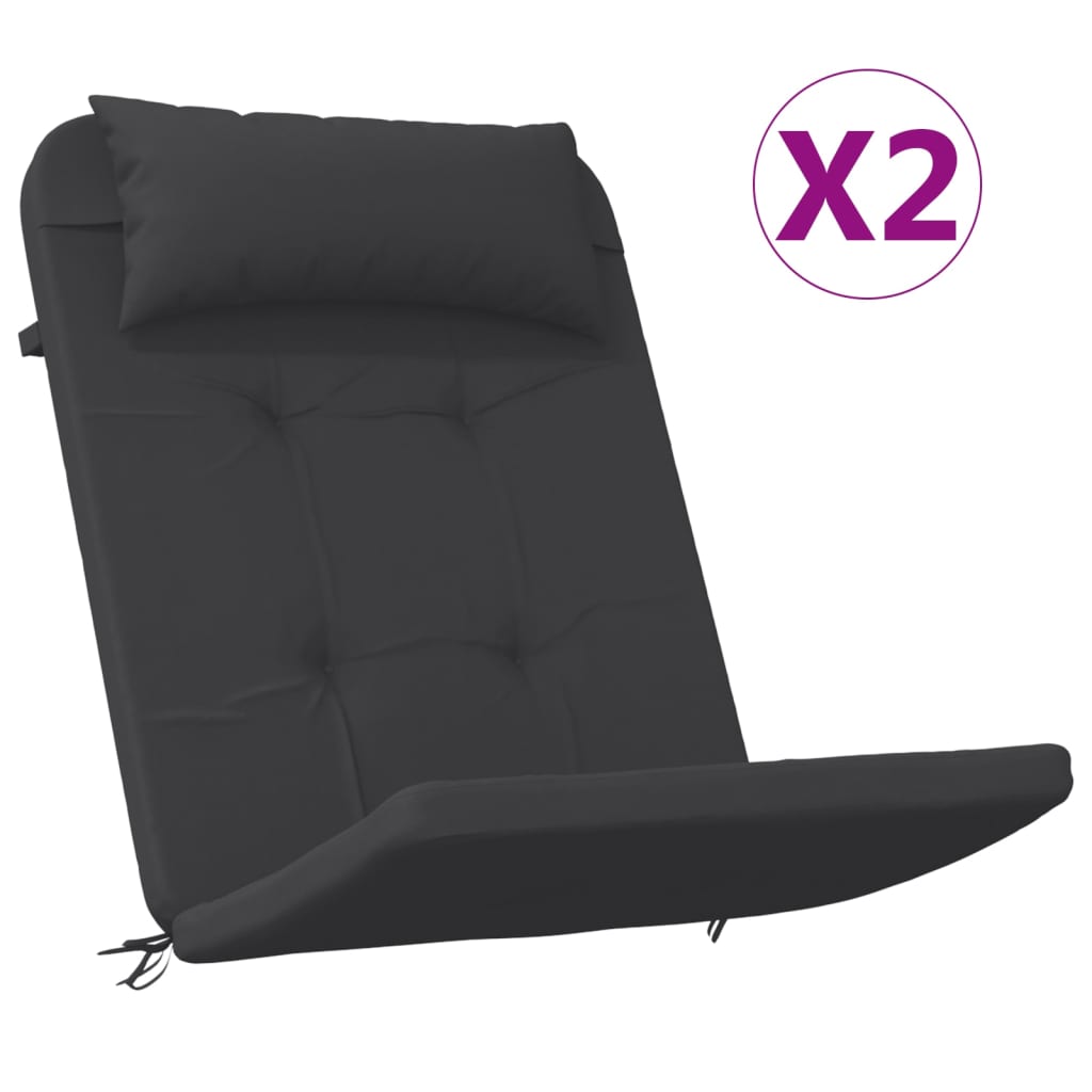 vidaXL Perne pentru scaun Adirondack, 2 buc, negru, textil oxford
