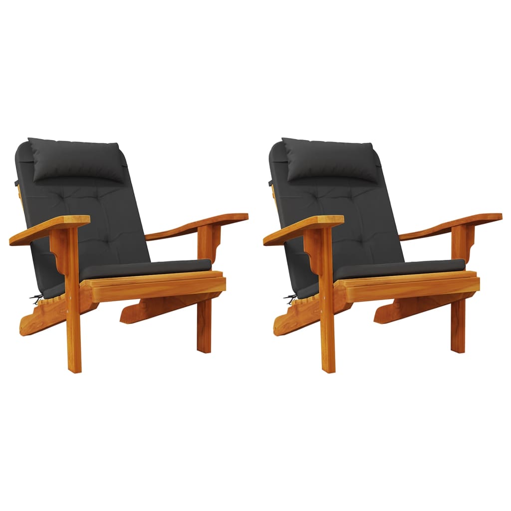 vidaXL Perne pentru scaun Adirondack, 2 buc, negru, textil oxford