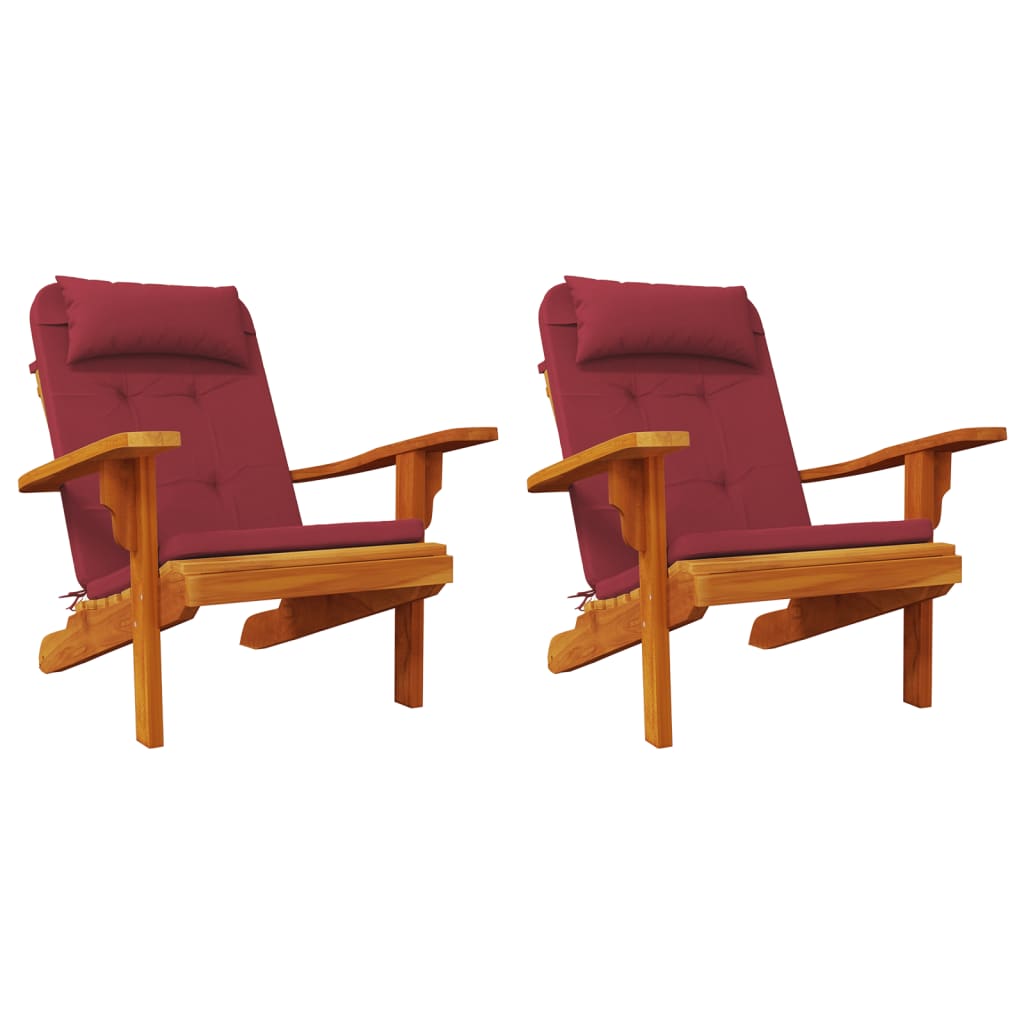 vidaXL Perne pentru scaun Adirondack, 2 buc, roșu vin, textil oxford