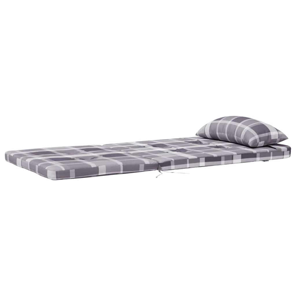vidaXL Perne scaun Adirondack, 2 buc, gri, careuri, textil oxford