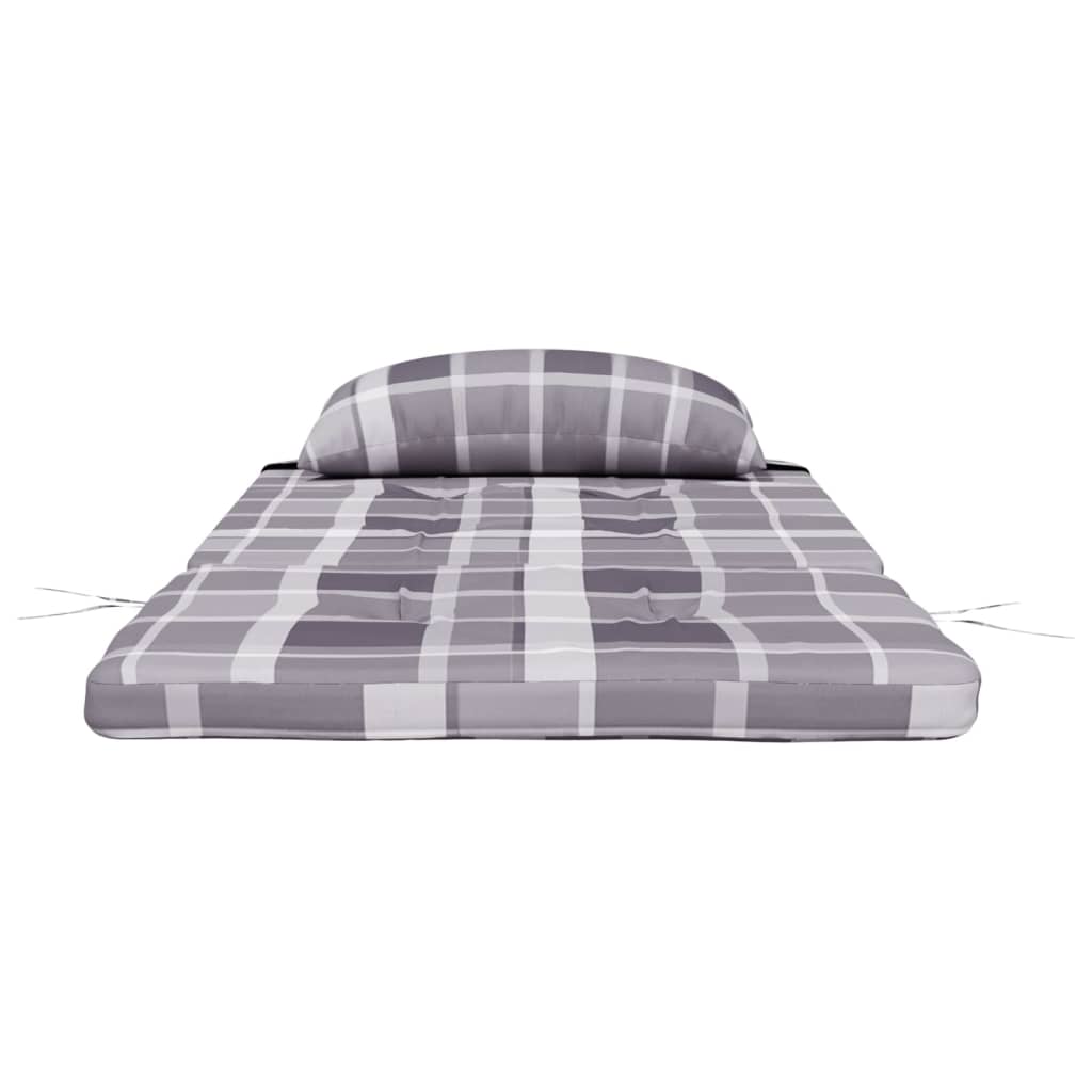 vidaXL Perne scaun Adirondack, 2 buc, gri, careuri, textil oxford