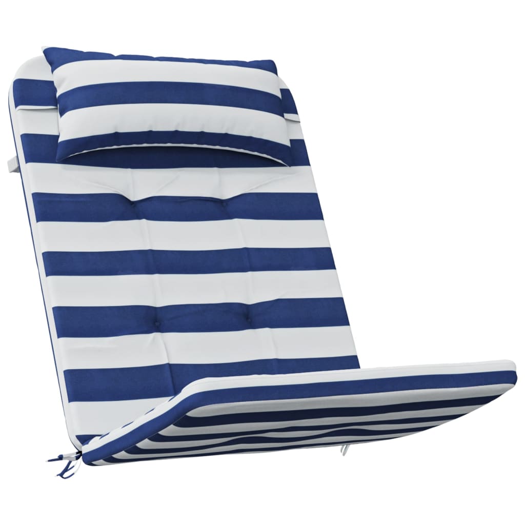 vidaXL Perne scaun adirondack, 2 buc., dungi, albastru&alb, oxford