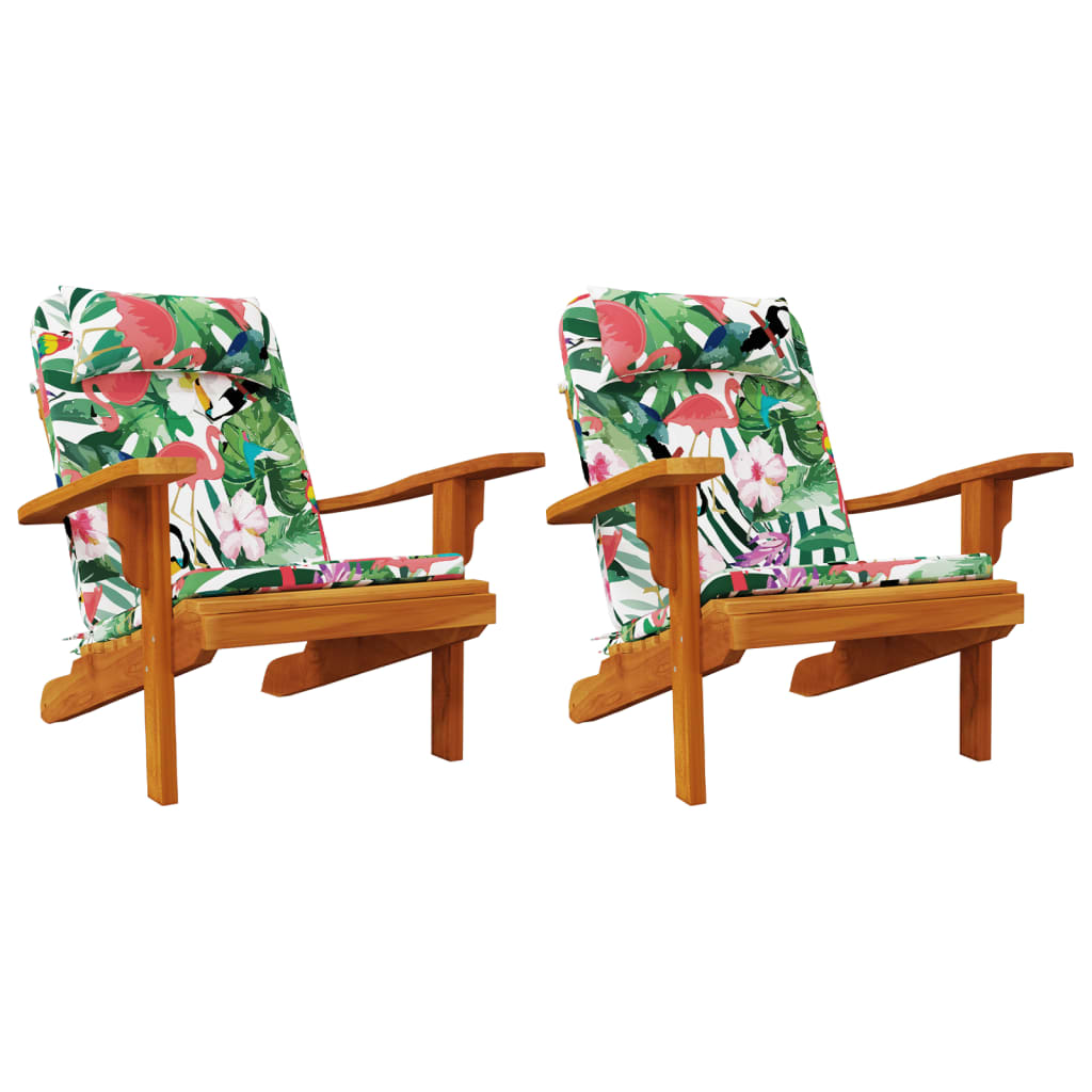 vidaXL Perne pentru scaun Adirondack, 2 buc, multicolor, textil oxford