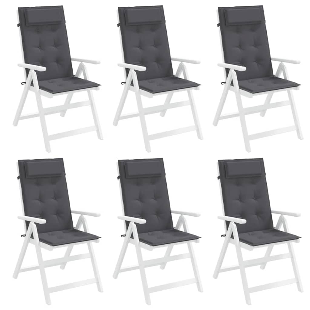 vidaXL Perne scaun cu spătar înalt 6 buc, antracit, țesătură Oxford