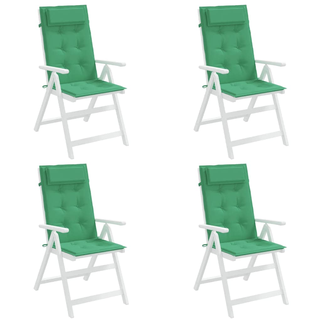 vidaXL Perne scaun cu spătar înalt, 4 buc, verde, țesătură Oxford