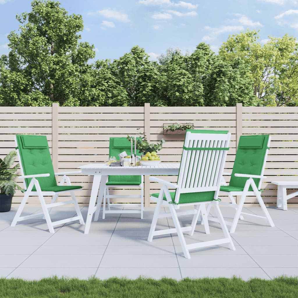 vidaXL Perne scaun cu spătar înalt, 4 buc, verde, țesătură Oxford