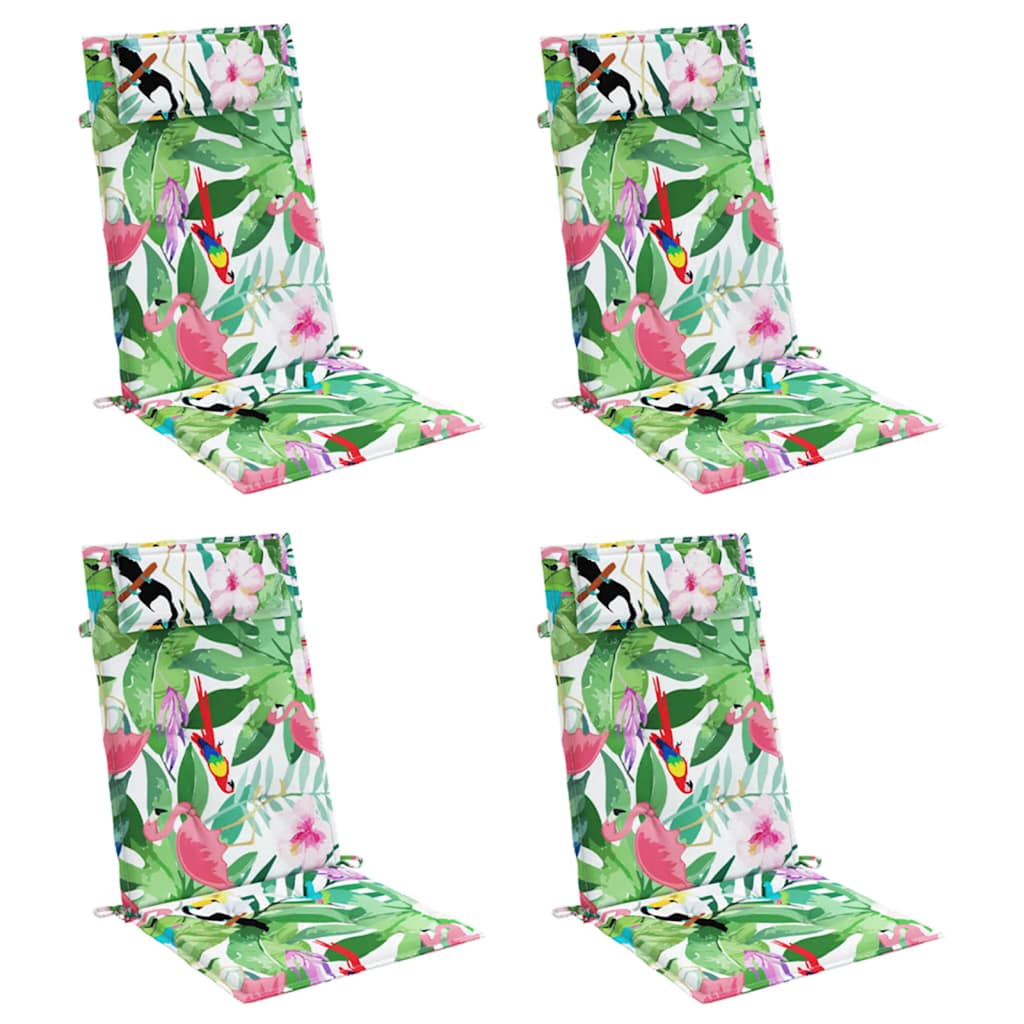 vidaXL Perne de scaun spătar înalt, 4 buc., multicolor, textil oxford vidaXL Perne de scaun spătar înalt, 4 buc., multicolor, textil oxford