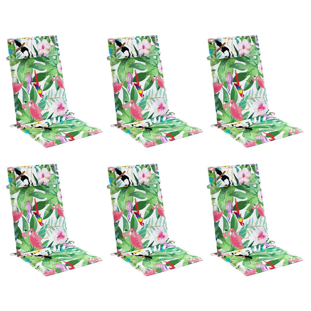 vidaXL Perne de scaun spătar înalt, 6 buc., multicolor, textil oxford