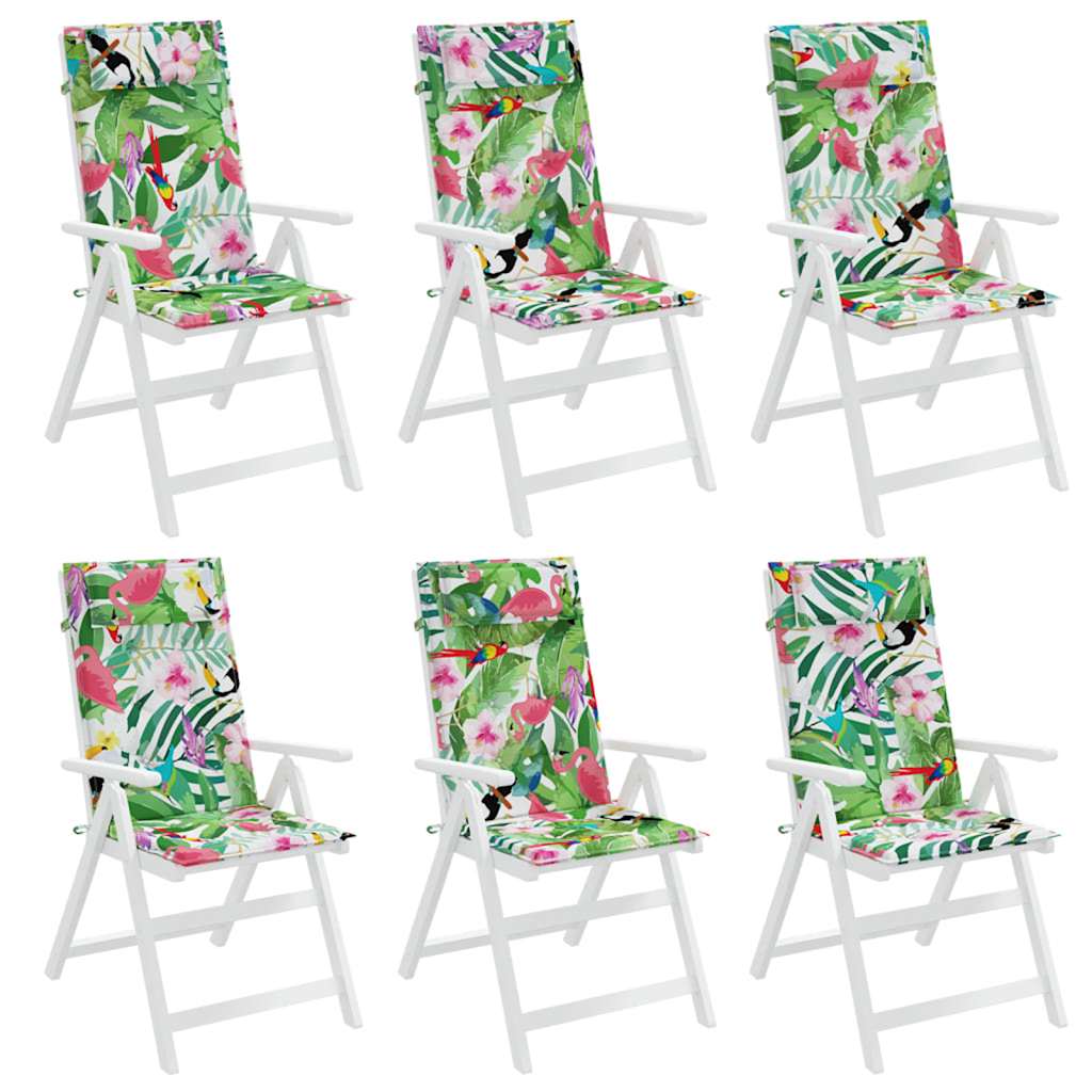 vidaXL Perne de scaun spătar înalt, 6 buc., multicolor, textil oxford