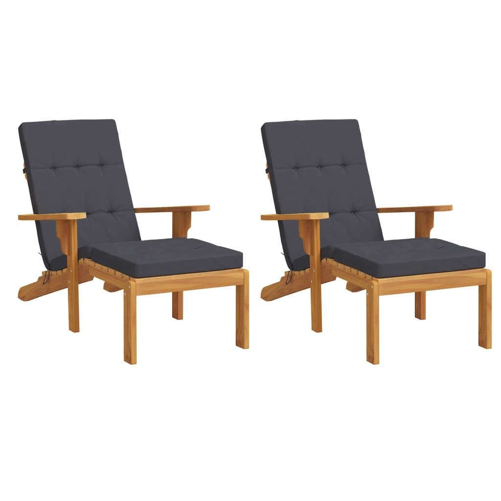 vidaXL Perne scaun de terasă, 2 buc, antracit, țesătură Oxford vidaXL Perne scaun de terasă, 2 buc, antracit, țesătură Oxford