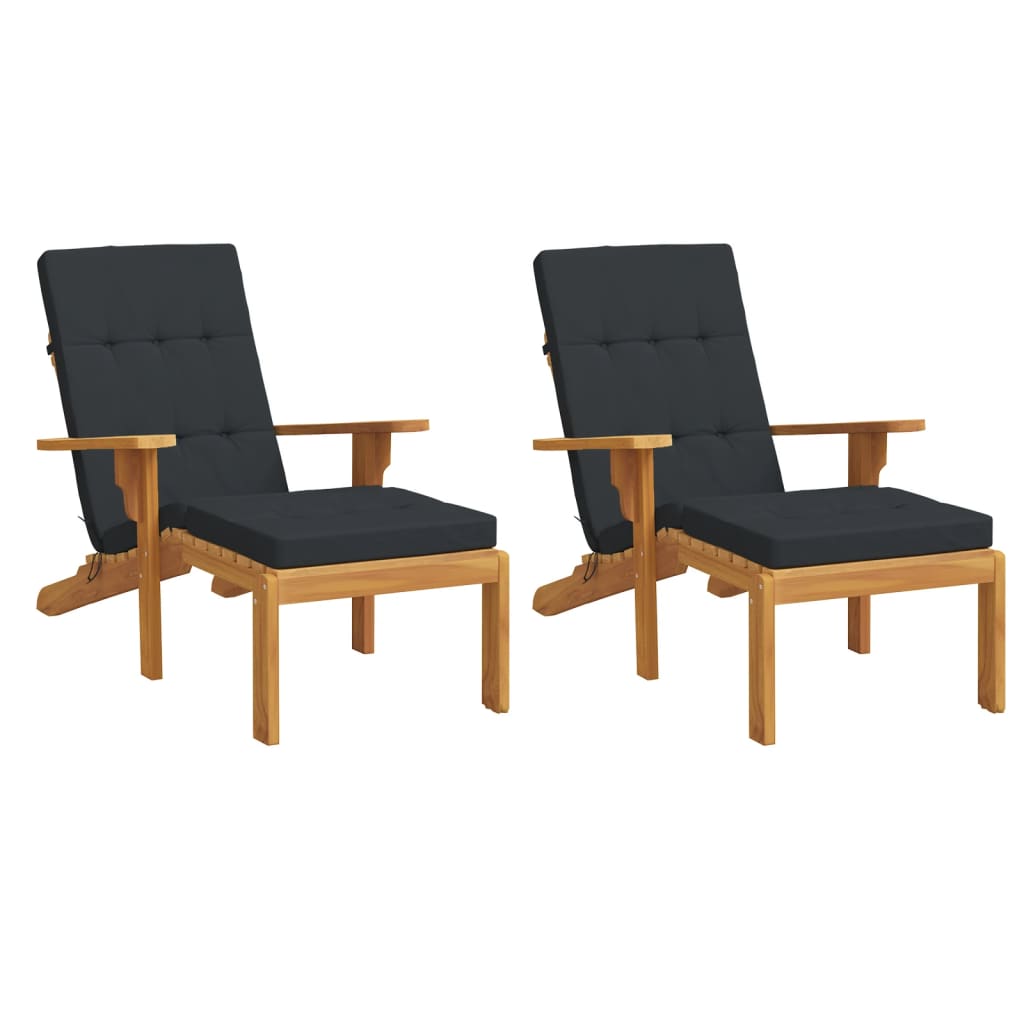 vidaXL Perne scaun de terasă, 2 buc, negru, țesătură Oxford vidaXL Perne scaun de terasă, 2 buc, negru, țesătură Oxford