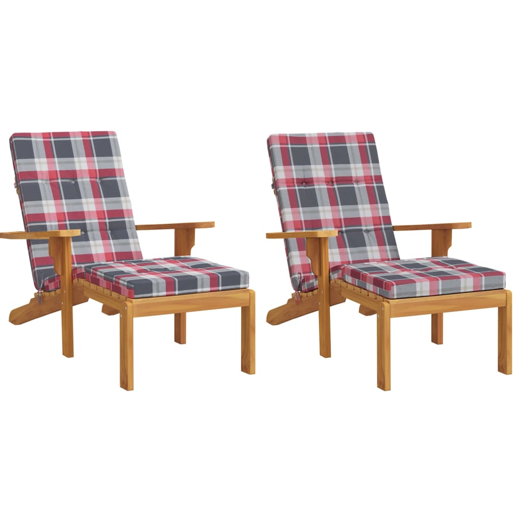 vidaXL Perne scaun de terasă, 2 buc, roșu, carouri, textil Oxford vidaXL Perne scaun de terasă, 2 buc, roșu, carouri, textil Oxford