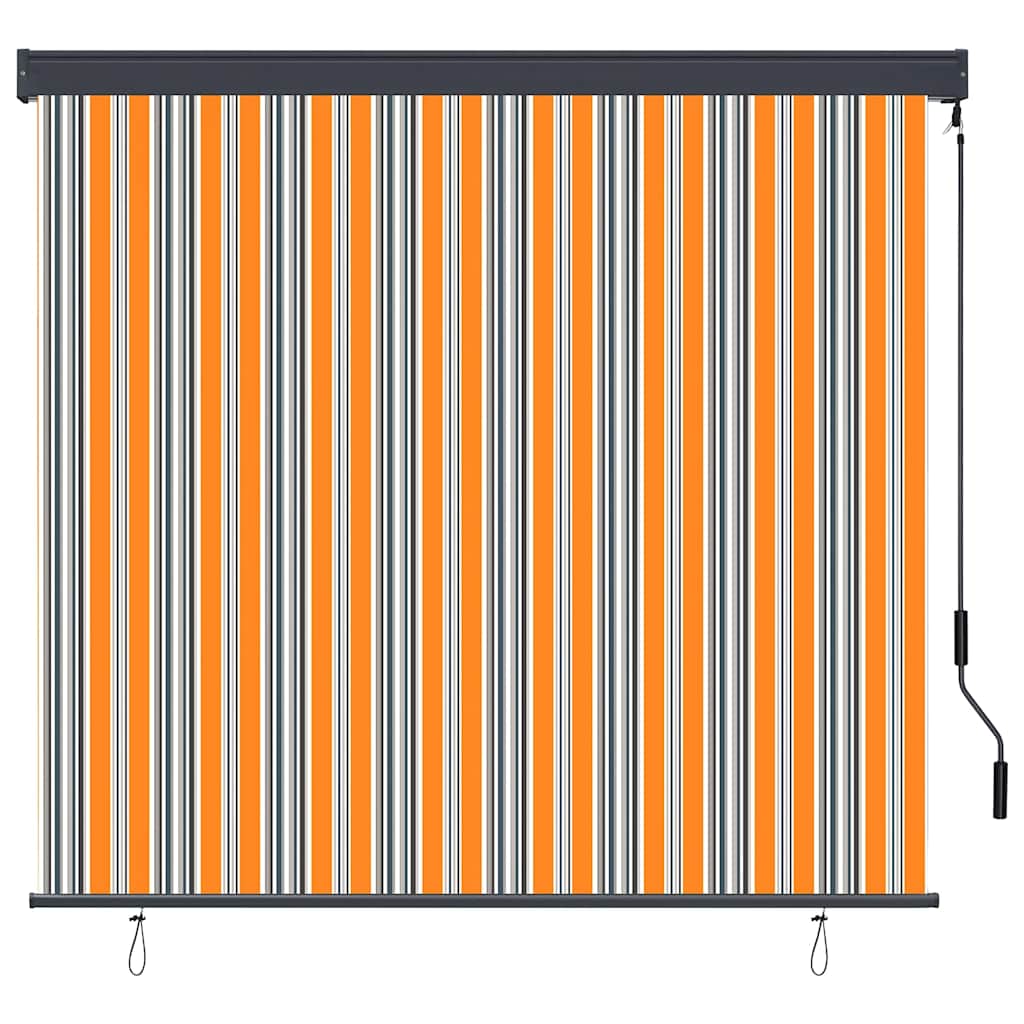 vidaXL Rulou textil cu perdele Dungi Galben și Albastru 180 x 250 cm