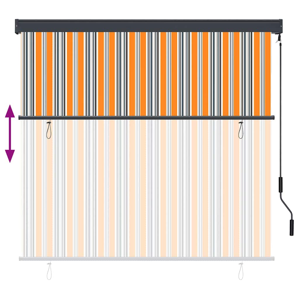 vidaXL Rulou textil cu perdele Dungi Galben și Albastru 180 x 250 cm