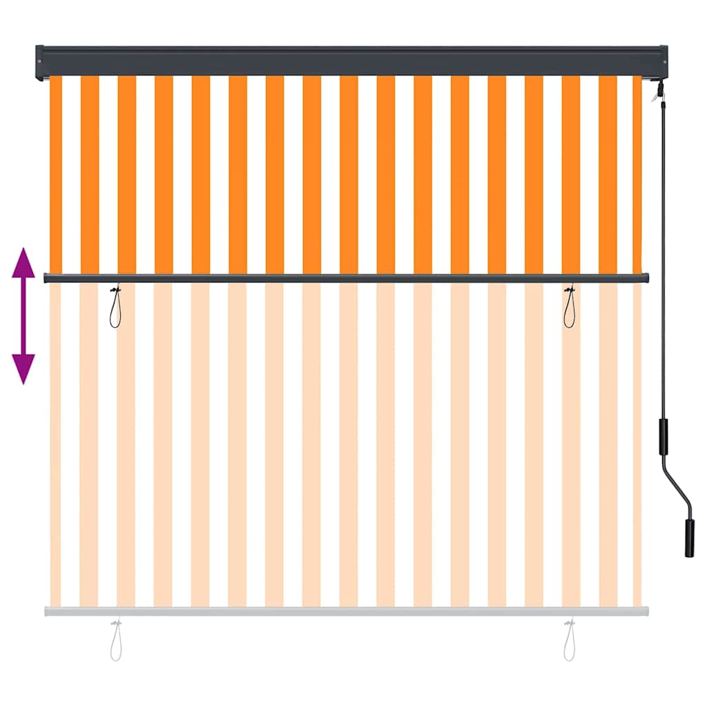 vidaXL Rulou textil cu perdele Dungi Galben și Albastru 180 x 250 cm