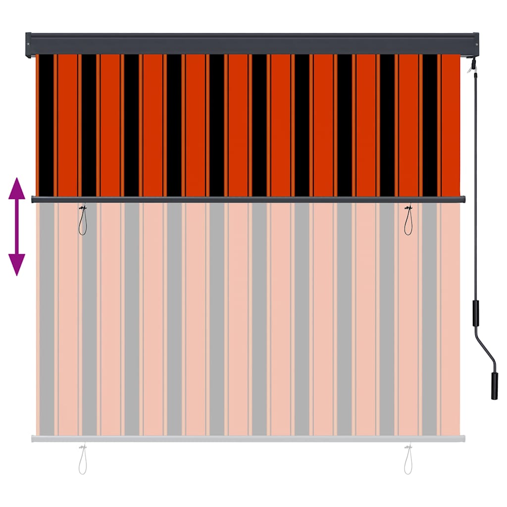 vidaXL Rulou textil cu perdele Dungi Portocalie și maro 180 x 250 cm