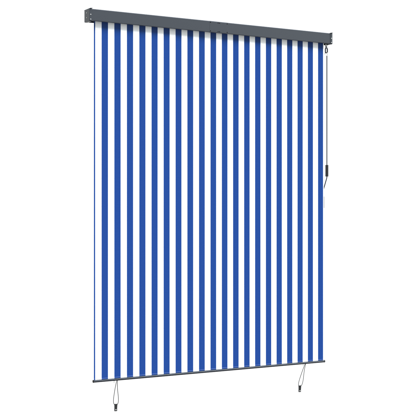 vidaXL Jaluzea Rulou de Exterior Albastru și alb 200 x 250 cm țesătură vidaXL Jaluzea Rulou de Exterior Albastru și alb 200 x 250 cm țesătură