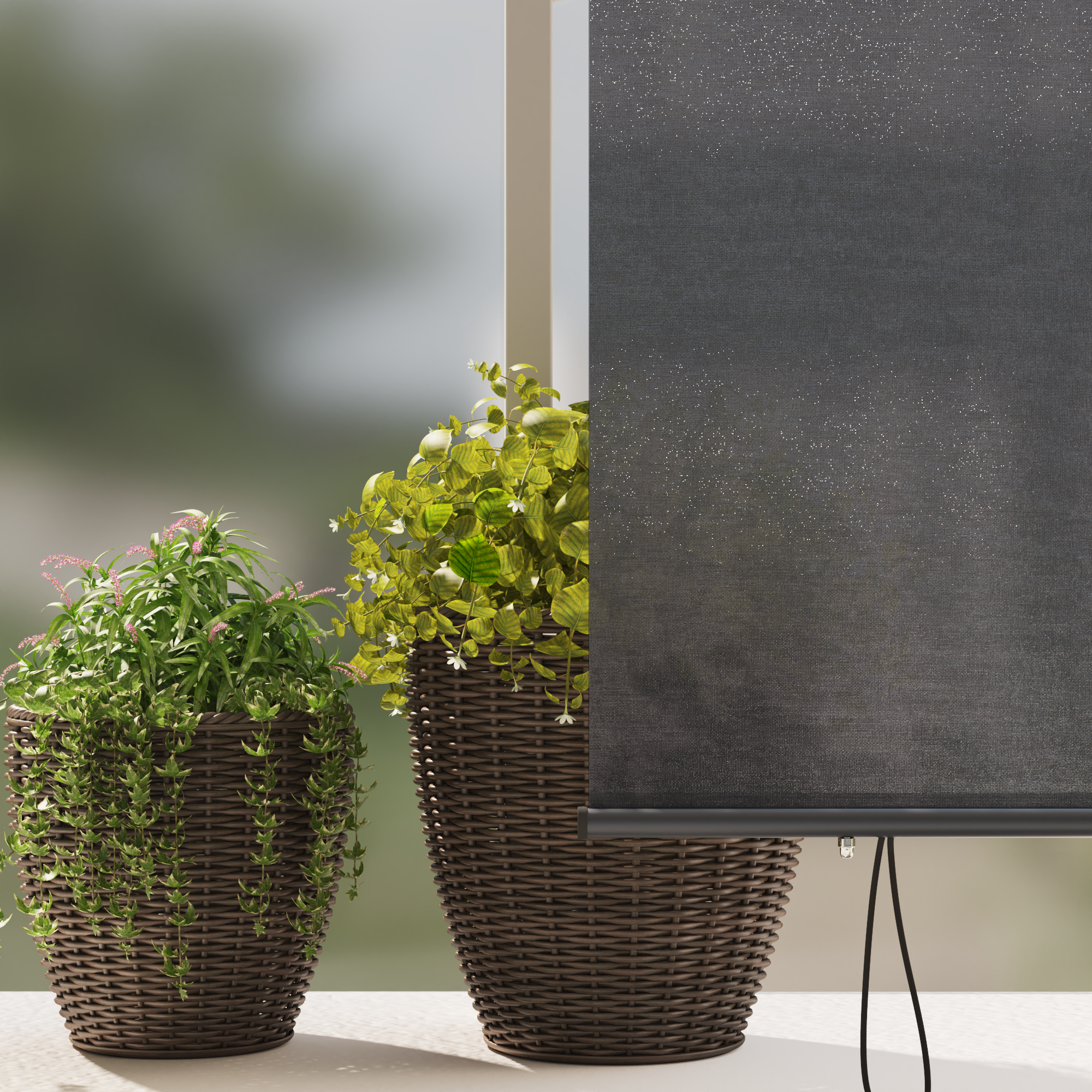 vidaXL Jaluzea Rulou de Exterior Manual Antracit 200 x 250 cm țesătură vidaXL Jaluzea Rulou de Exterior Manual Antracit 200 x 250 cm țesătură