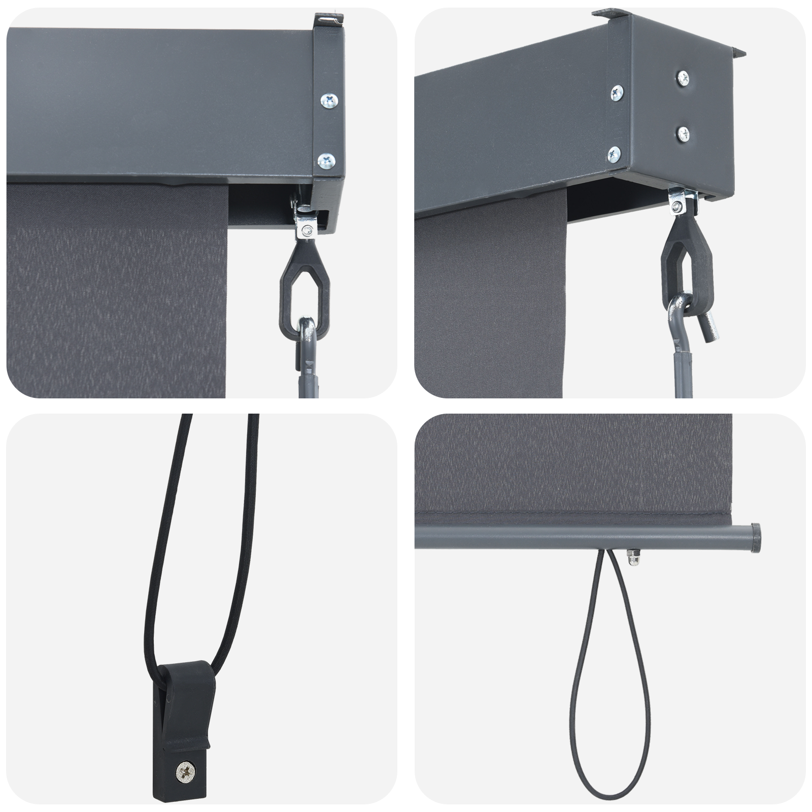 vidaXL Jaluzea Rulou de Exterior Manual Antracit 200 x 250 cm țesătură vidaXL Jaluzea Rulou de Exterior Manual Antracit 200 x 250 cm țesătură