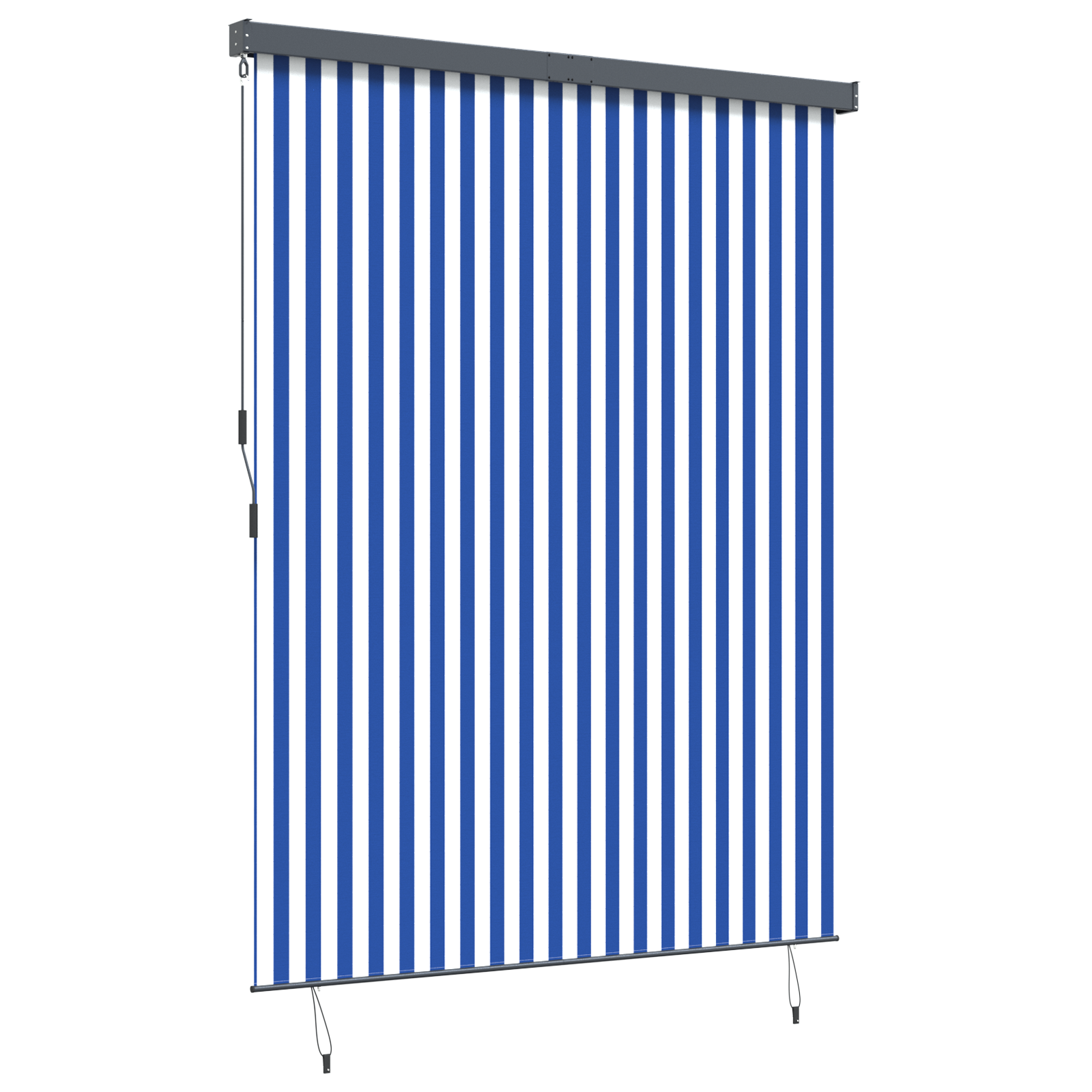 vidaXL Jaluzea Rulou de Exterior Albastru și alb 220 x 250 cm țesătură vidaXL Jaluzea Rulou de Exterior Albastru și alb 220 x 250 cm țesătură