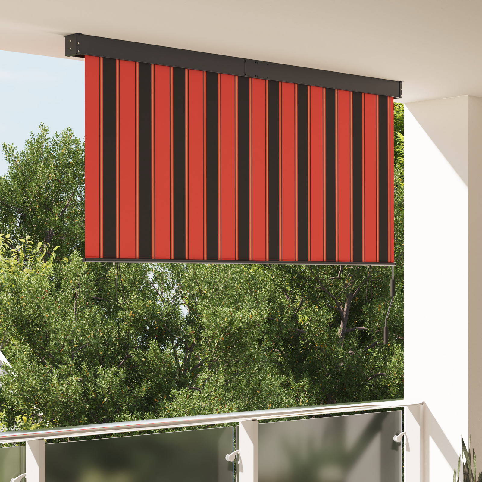vidaXL Jaluzea Rulou de Exterior portocaliu și maro 220 x 250 cm vidaXL Jaluzea Rulou de Exterior portocaliu și maro 220 x 250 cm