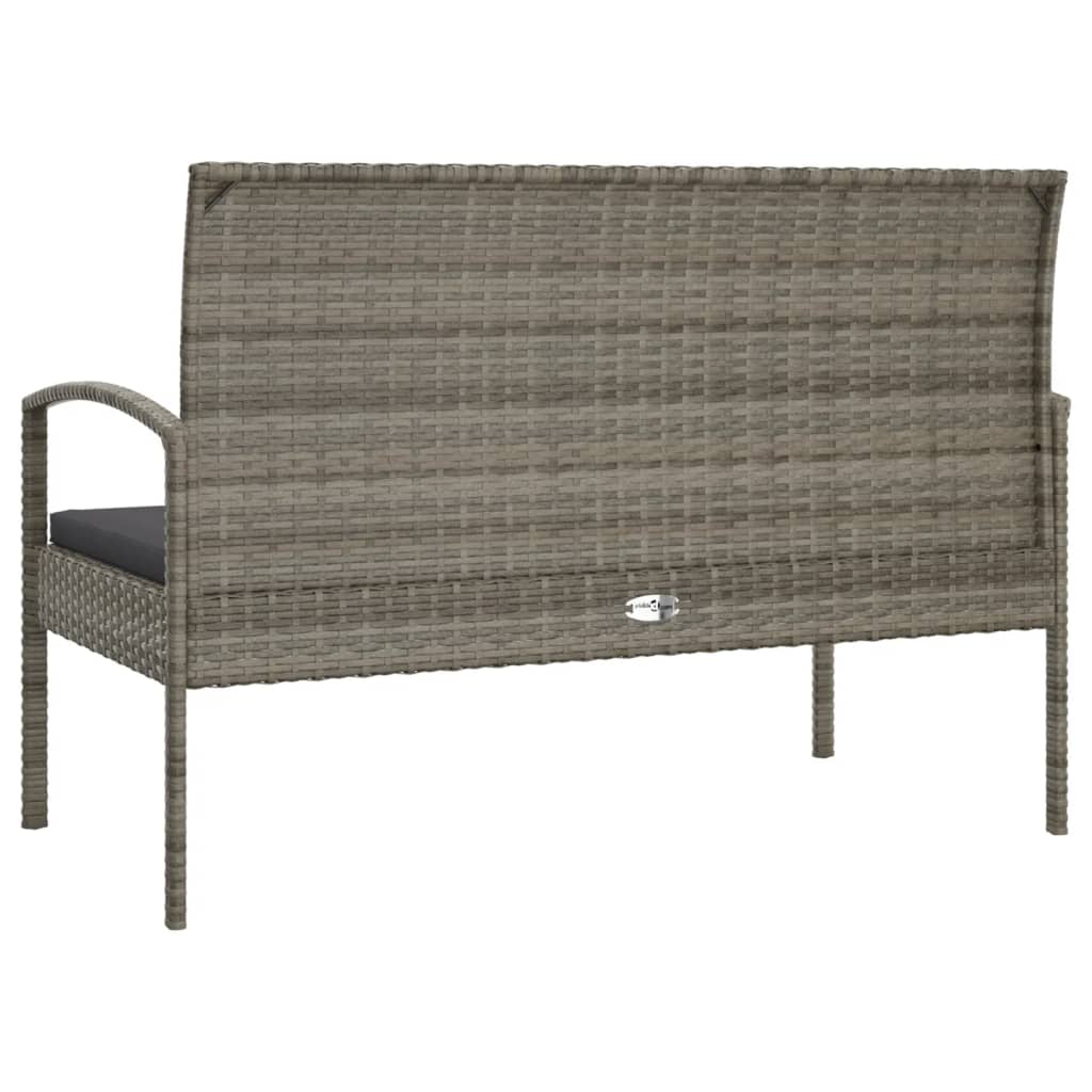 vidaXL Bancă de grădină cu pernă, gri, 105 cm, poliratan vidaXL Bancă de grădină cu pernă, gri, 105 cm, poliratan