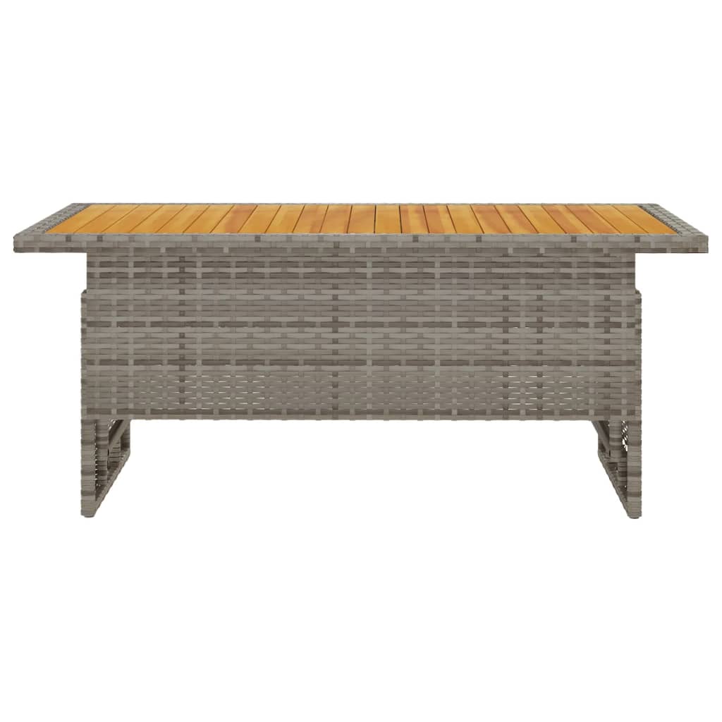 vidaXL Masă de grădină gri 100x50x43/63 cm lemn acacia și poliratan vidaXL Masă de grădină gri 100x50x43/63 cm lemn acacia și poliratan