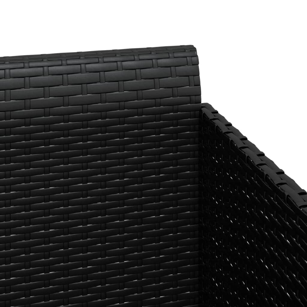 vidaXL Șezlong cu perne, negru, 182x118x63 cm, poliratan vidaXL Șezlong cu perne, negru, 182x118x63 cm, poliratan