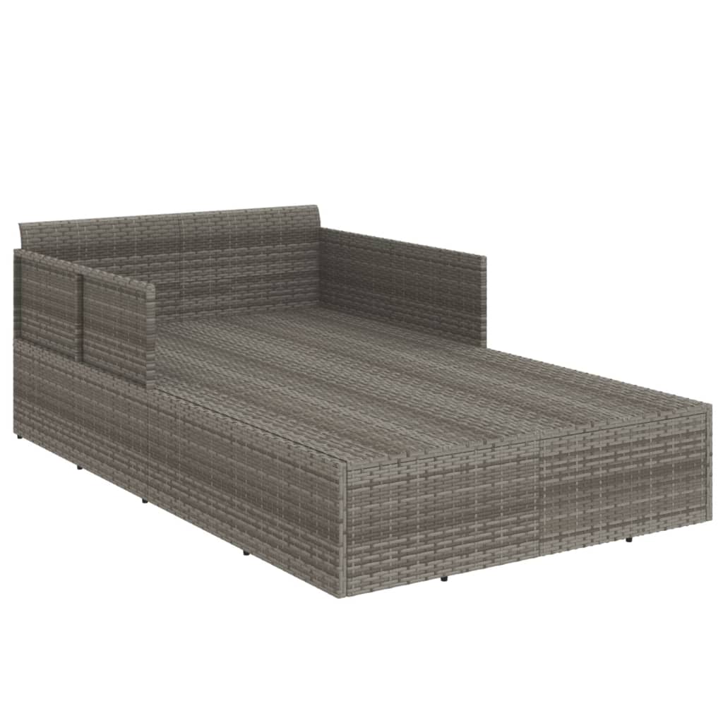 vidaXL Șezlong cu perne, gri, 182x118x63 cm, poliratan vidaXL Șezlong cu perne, gri, 182x118x63 cm, poliratan