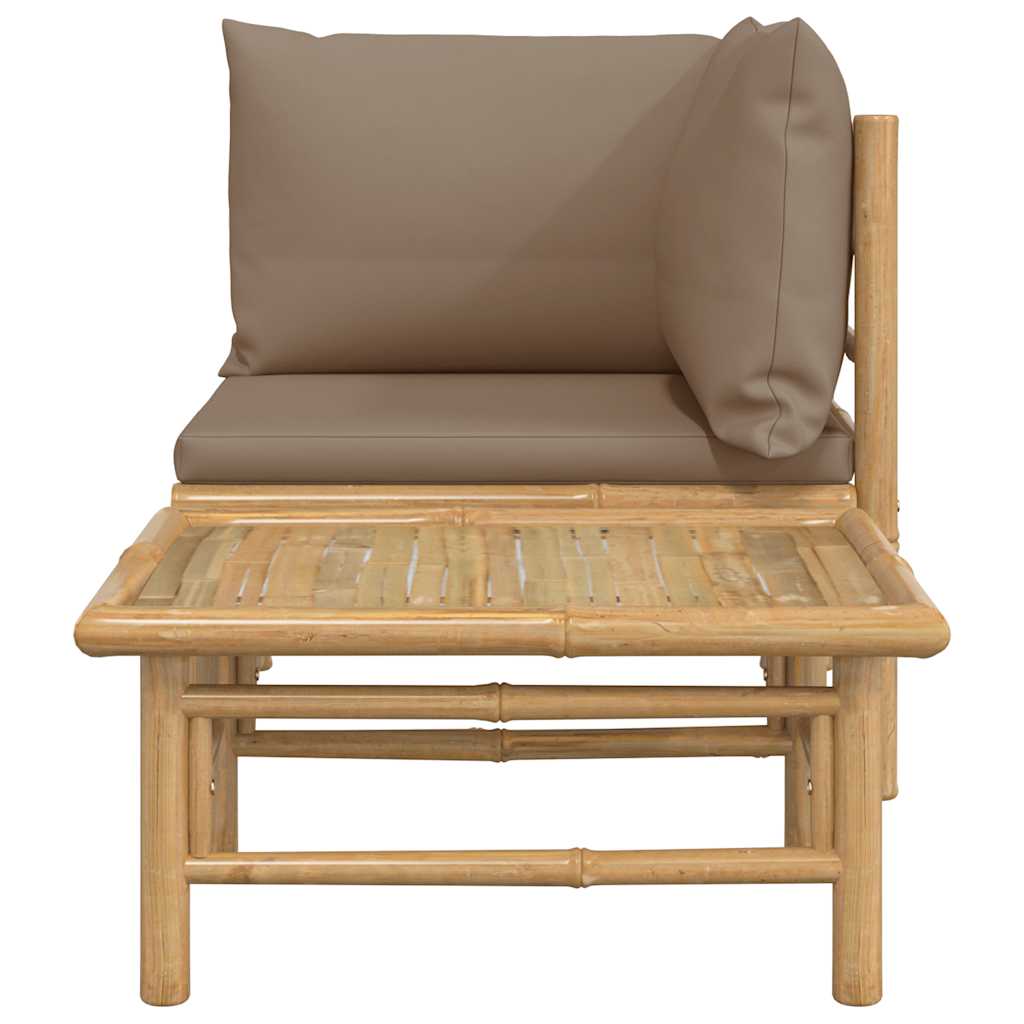 vidaXL Set mobilier de grădină cu perne gri taupe, 2 piese, bambus vidaXL Set mobilier de grădină cu perne gri taupe, 2 piese, bambus