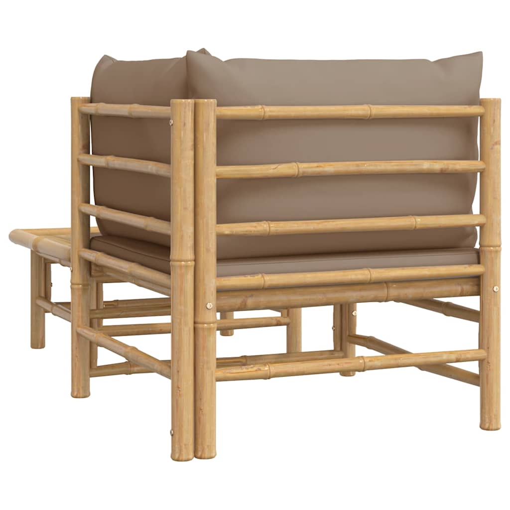 vidaXL Set mobilier de grădină cu perne gri taupe, 2 piese, bambus vidaXL Set mobilier de grădină cu perne gri taupe, 2 piese, bambus