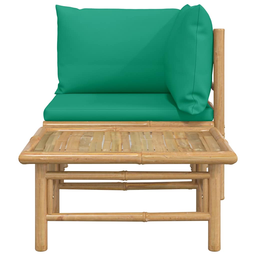 vidaXL Set mobilier de grădină cu perne verzi, 2 piese, bambus vidaXL Set mobilier de grădină cu perne verzi, 2 piese, bambus