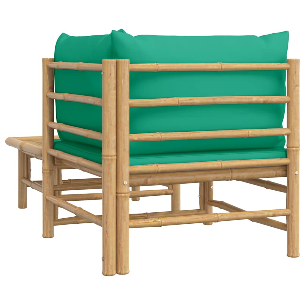 vidaXL Set mobilier de grădină cu perne verzi, 2 piese, bambus vidaXL Set mobilier de grădină cu perne verzi, 2 piese, bambus