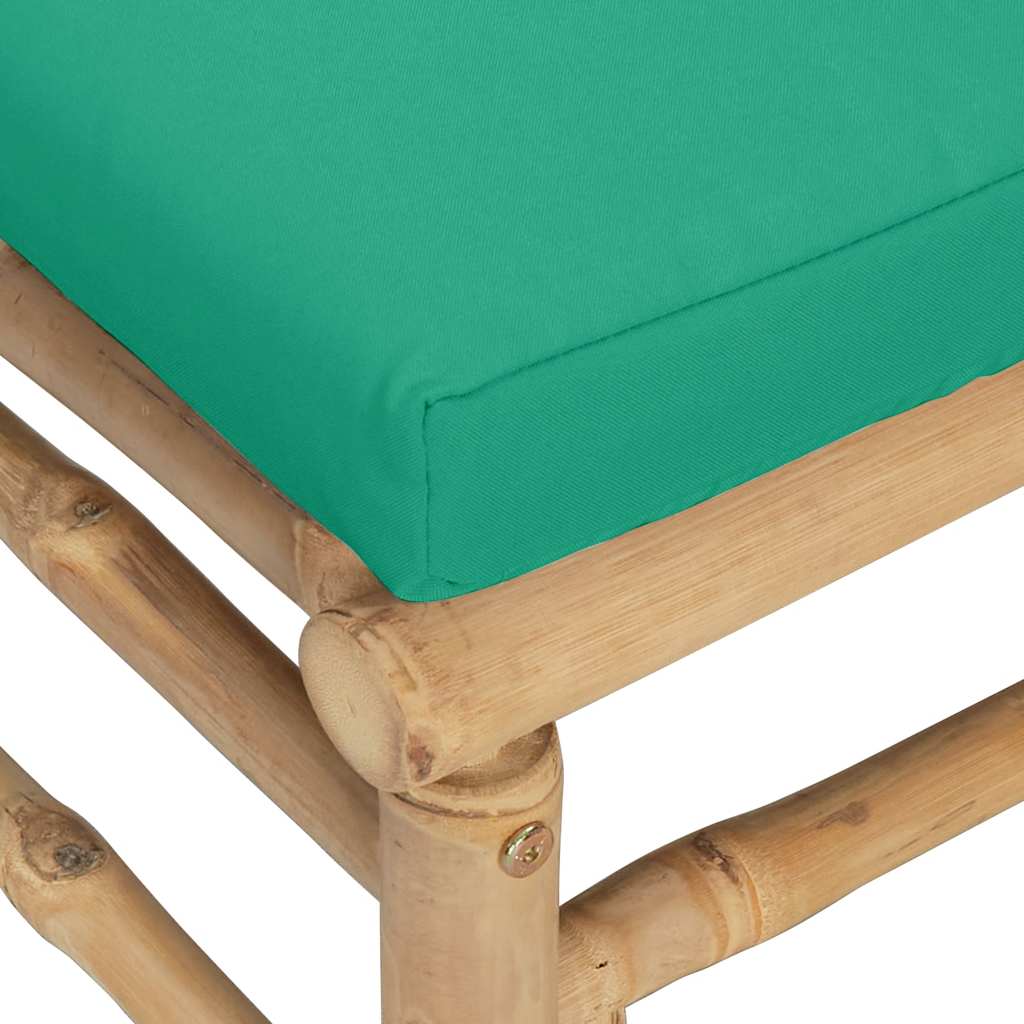 vidaXL Set mobilier de grădină cu perne verzi, 2 piese, bambus vidaXL Set mobilier de grădină cu perne verzi, 2 piese, bambus