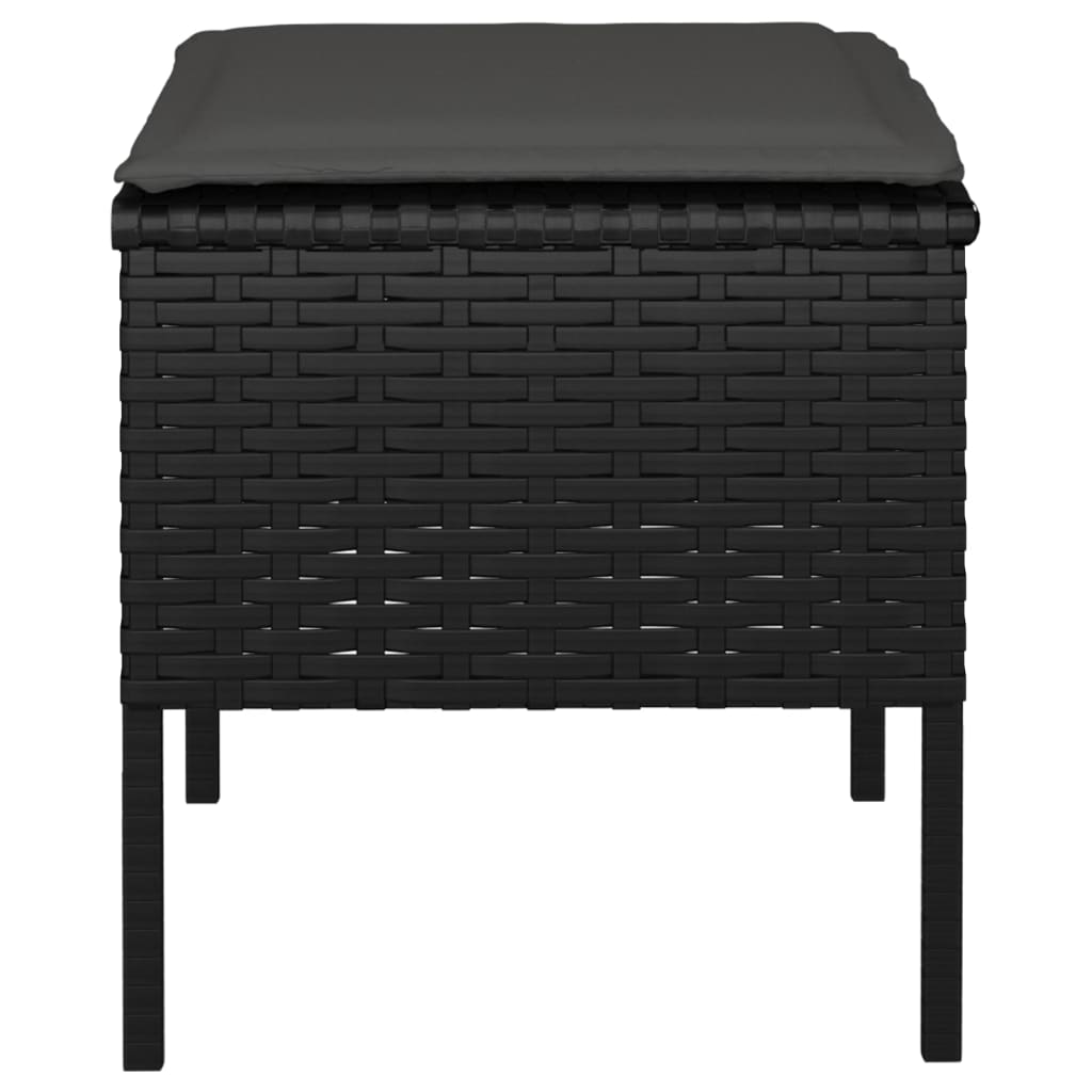 vidaXL Taburete de grădină cu perne, 4 buc, negru, poliratan vidaXL Taburete de grădină cu perne, 4 buc, negru, poliratan