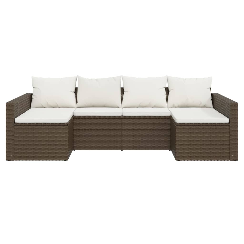 vidaXL Set șezlong de grădină cu perne, 2 piese, maro, poliratan