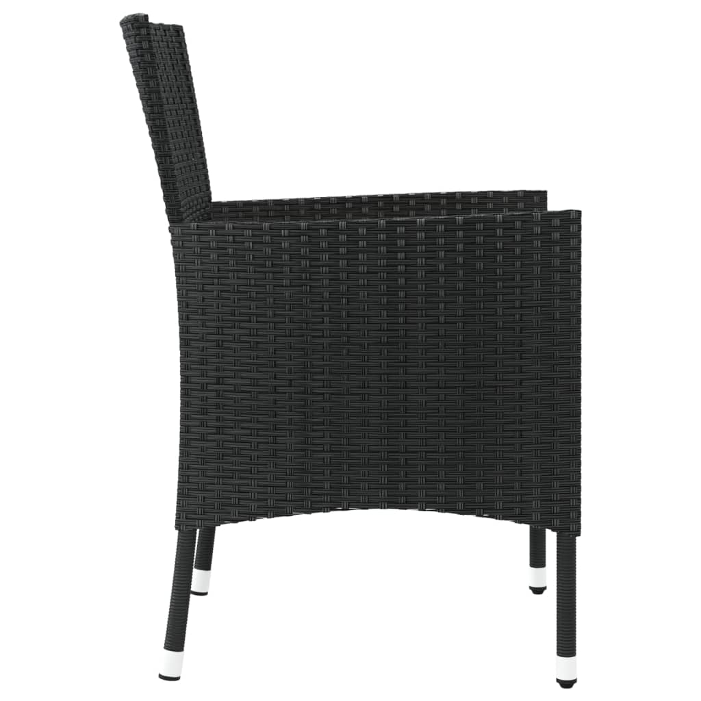 vidaXL Scaune de grădină cu perne, 2 buc., poliratan negru (doar UK/IE/FI/NO)