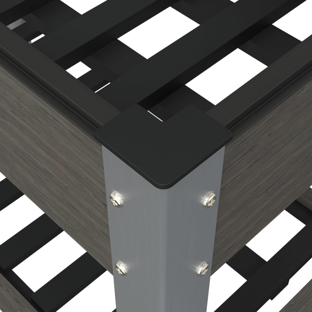 vidaXL Strat înălțat de grădină cu raft, gri, 175x50x75 cm, WPC