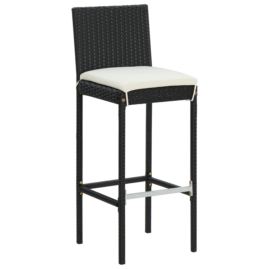 vidaXL Scaune de bar cu perne, 6 buc., negru, poliratan vidaXL Scaune de bar cu perne, 6 buc., negru, poliratan
