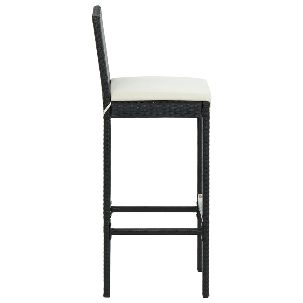 vidaXL Scaune de bar cu perne, 6 buc., negru, poliratan vidaXL Scaune de bar cu perne, 6 buc., negru, poliratan
