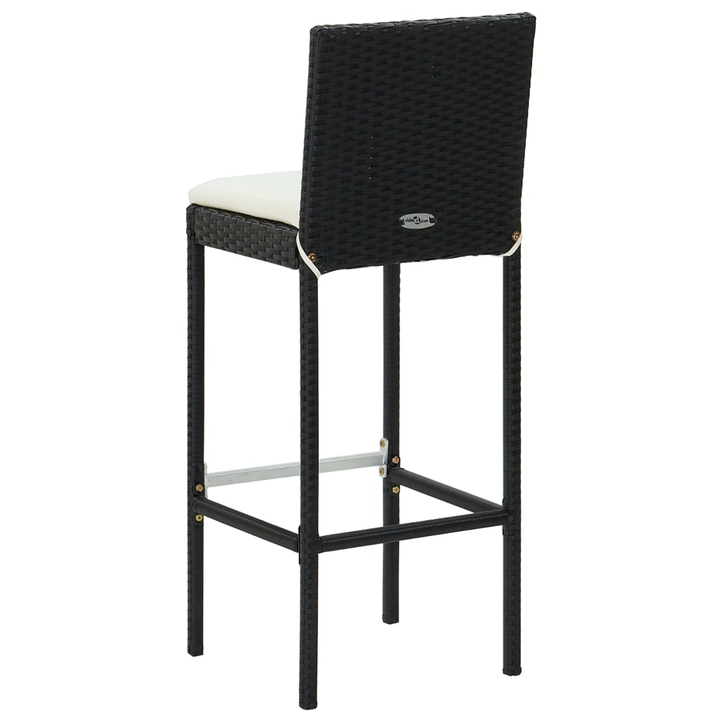 vidaXL Scaune de bar cu perne, 6 buc., negru, poliratan vidaXL Scaune de bar cu perne, 6 buc., negru, poliratan