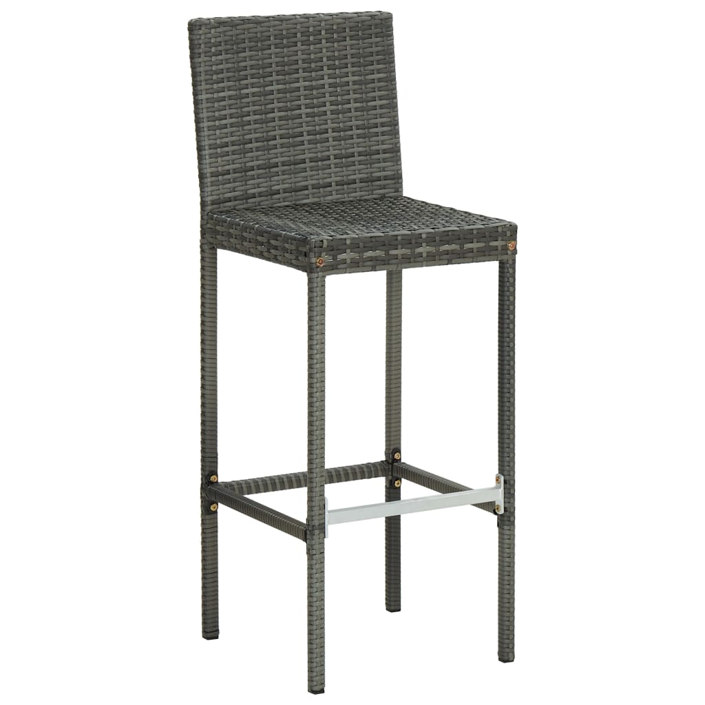 vidaXL Scaune de bar cu perne, 6 buc., gri, poliratan vidaXL Scaune de bar cu perne, 6 buc., gri, poliratan
