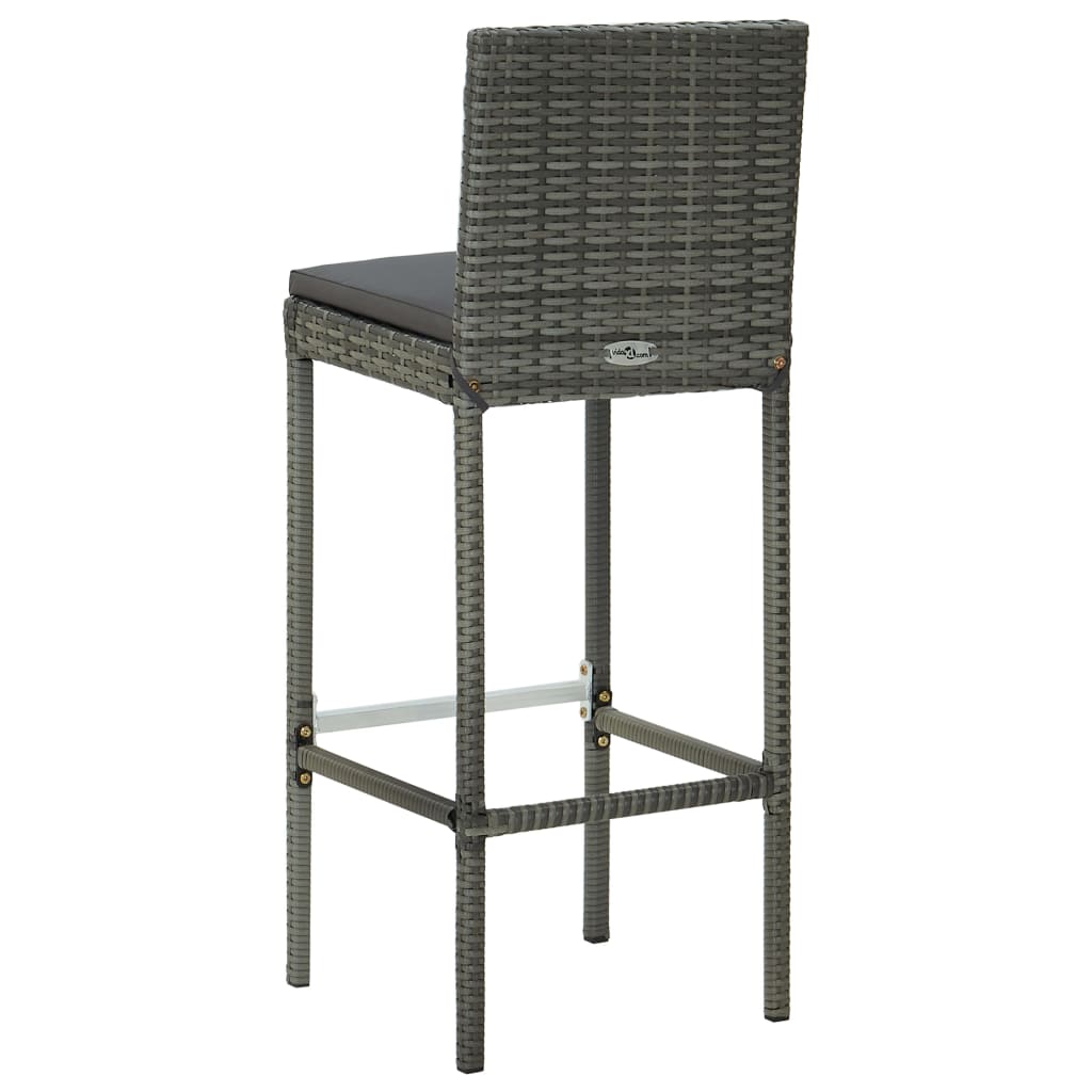 vidaXL Scaune de bar cu perne, 6 buc., gri, poliratan vidaXL Scaune de bar cu perne, 6 buc., gri, poliratan