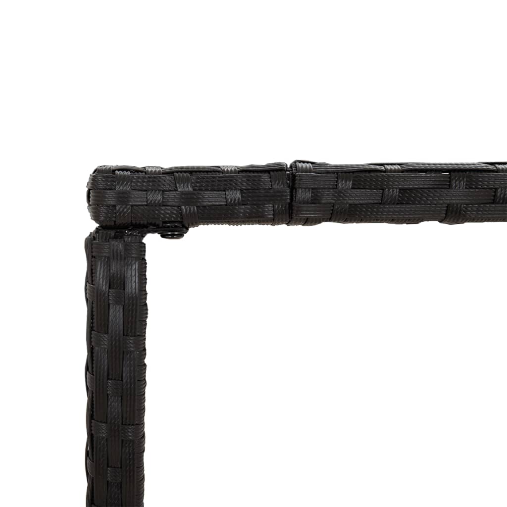 vidaXL Masă de bar cu blat din sticlă, negru, 110x70x110 cm, poliratan vidaXL Masă de bar cu blat din sticlă, negru, 110x70x110 cm, poliratan