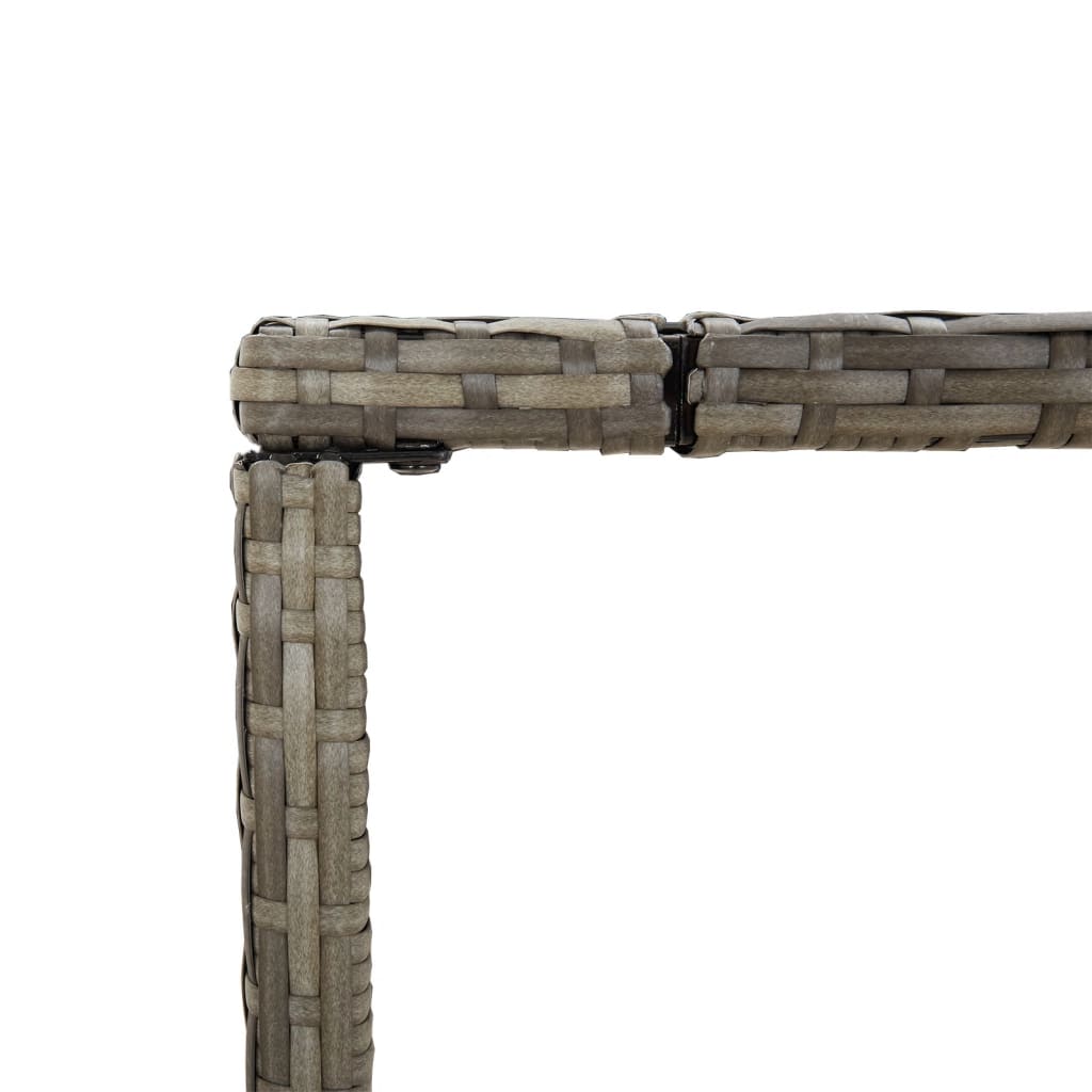 vidaXL Masă de bar cu blat din sticlă, gri, 180x70x110 cm, poliratan vidaXL Masă de bar cu blat din sticlă, gri, 180x70x110 cm, poliratan