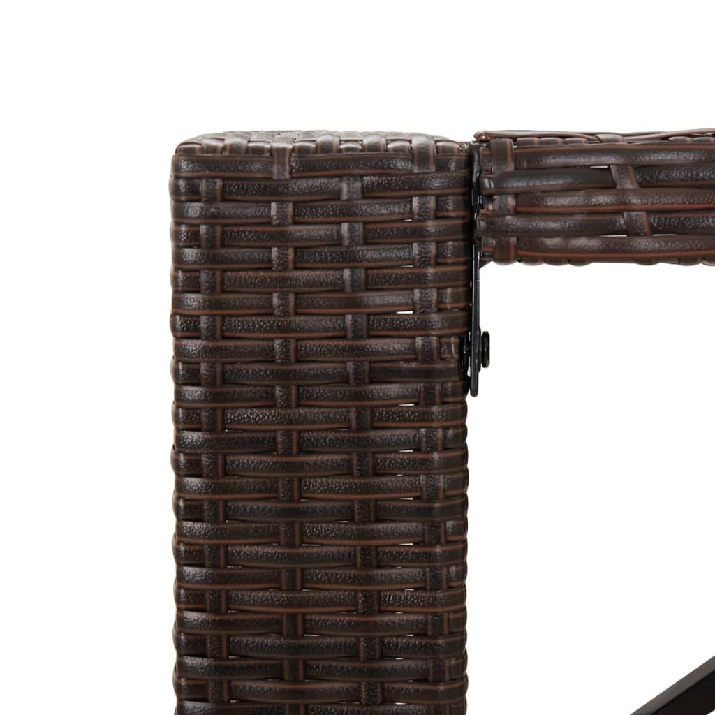 vidaXL Masă de bar cu blat din sticlă, maro, 105x80x110 cm, poliratan vidaXL Masă de bar cu blat din sticlă, maro, 105x80x110 cm, poliratan