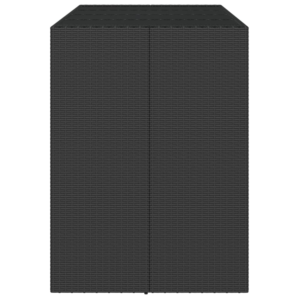 vidaXL Masă de bar cu blat din sticlă, negru, 145x80x110 cm, poliratan vidaXL Masă de bar cu blat din sticlă, negru, 145x80x110 cm, poliratan